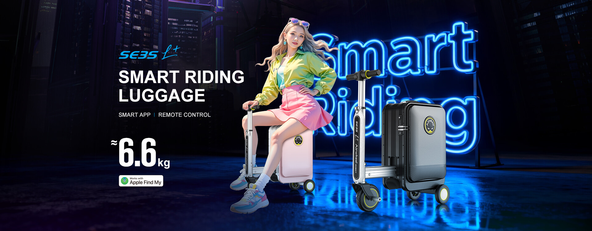 Airwheel rideable suitcase